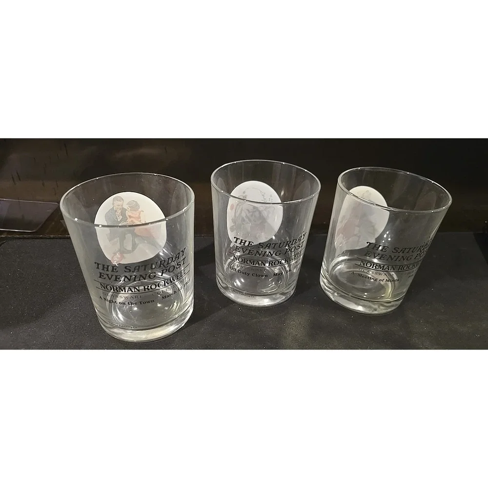 Saturday Evening Post Norman Rockwell Glassware Collection Glasses Set - Picture 2 of 5